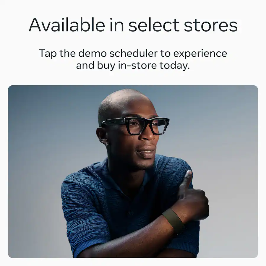 Ray-Ban Meta - Display & Neural Band | AI glasses with in-lens display - Shiny Black